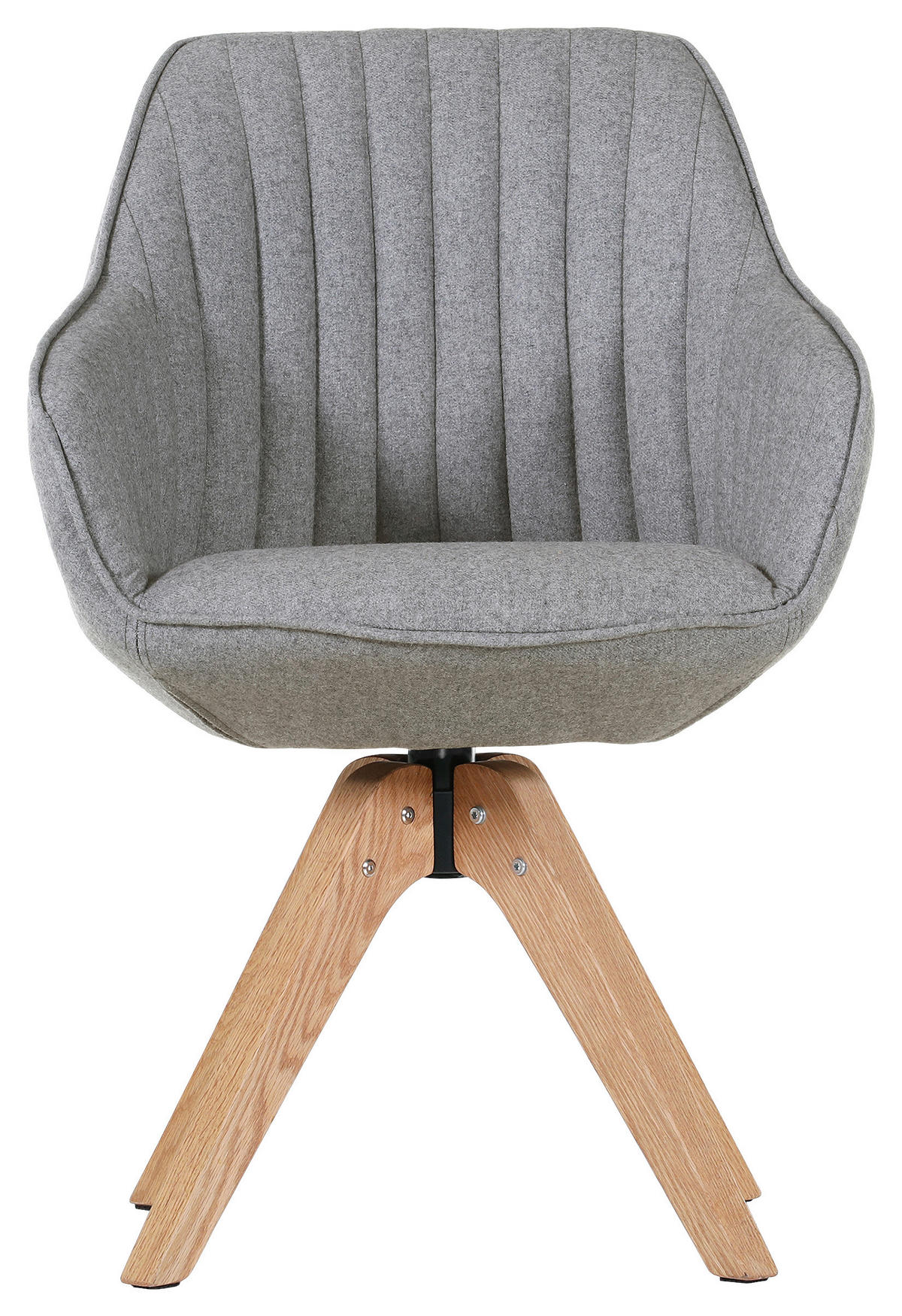 ARMLEHNSTUHL  Stoffauswahl, Sitzfläche 360° drehbar Flachgewebe  Grau  - Naturfarben/Grau, LIFESTYLE, Holz/Textil (60/83/65cm) - home24