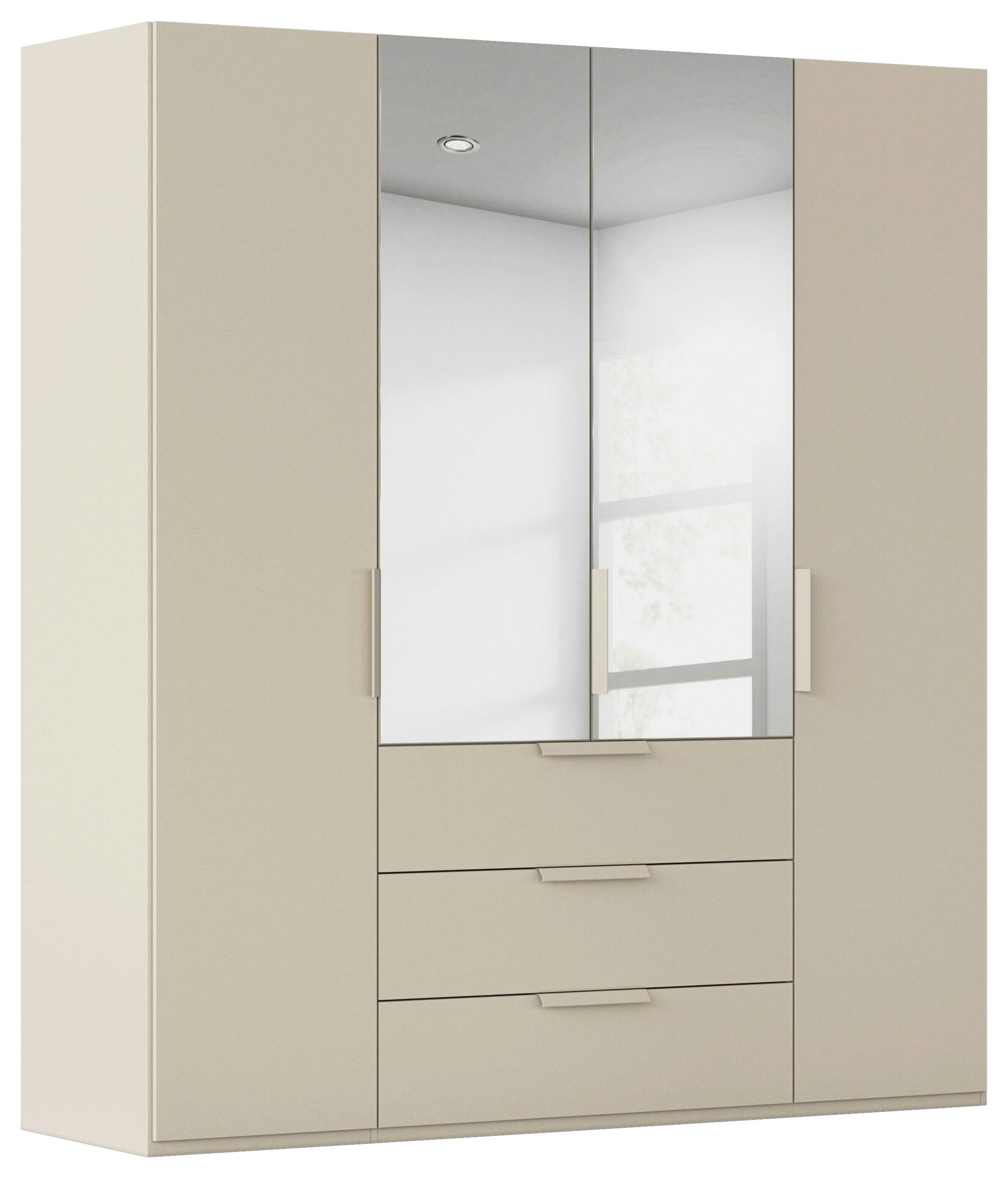 DREHTÜRENSCHRANK 201/223/61 cm,  in Champagner, 4-türig  - Champagner, Basics, Glas/Holzwerkstoff (201/223/61cm) - Novel