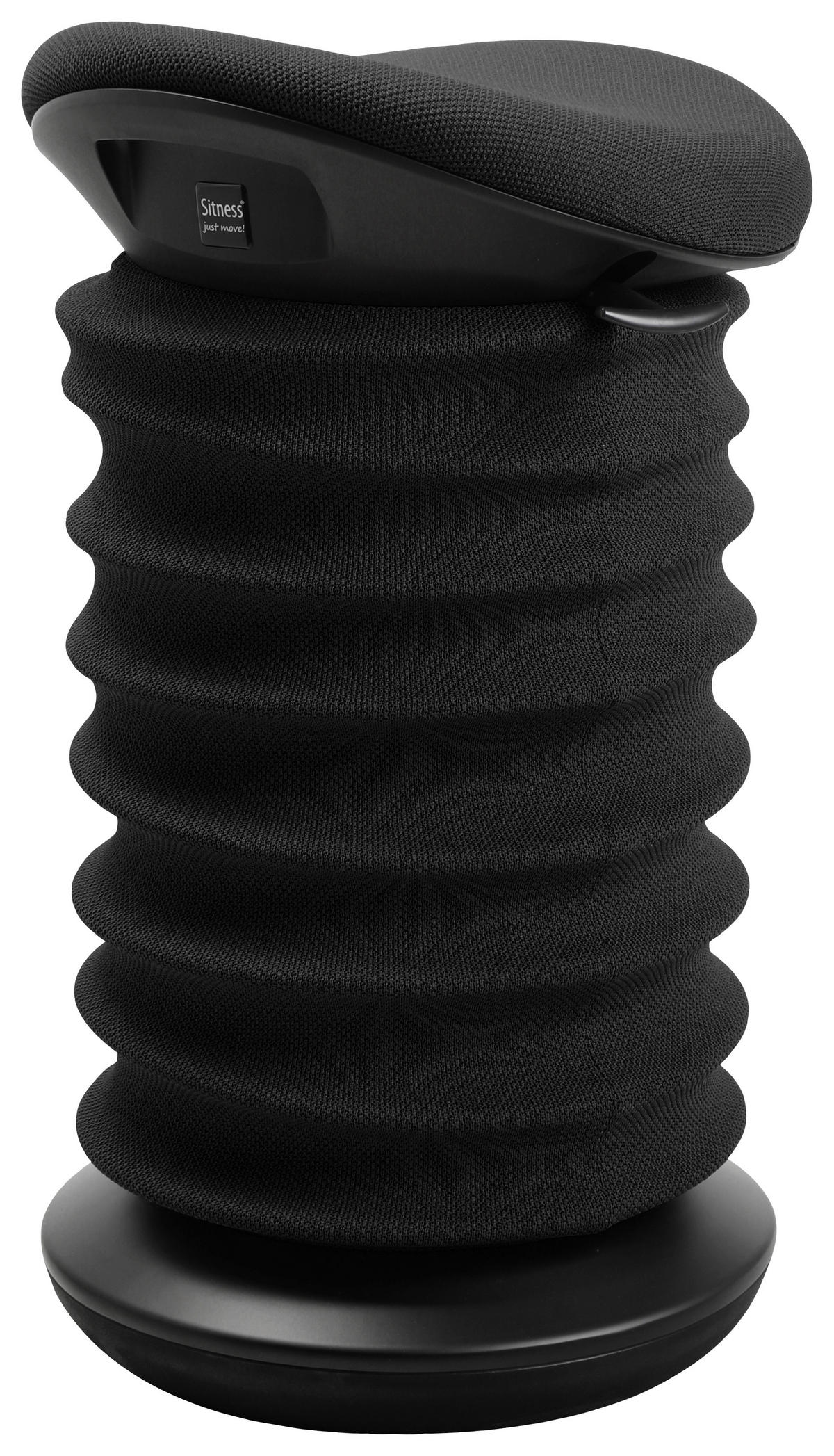 BÜROHOCKER Schwarz  - Schwarz, Design, Kunststoff/Textil (37,5/53-64/36cm) - Topstar
