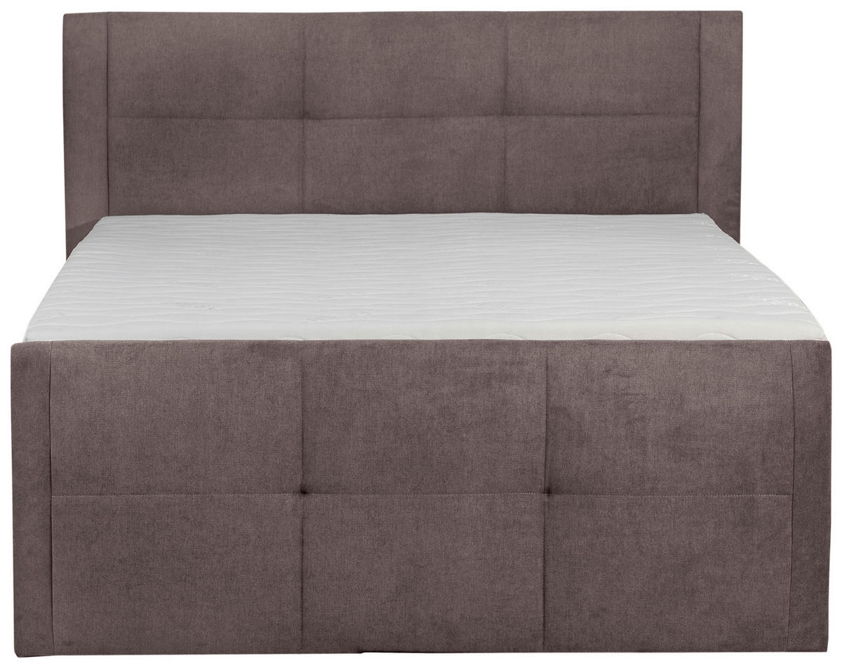 BOXSPRINGBETT 120/200 cm  in Taupe  - Taupe/Schwarz, KONVENTIONELL, Kunststoff/Textil (120/200cm) - Boxxx