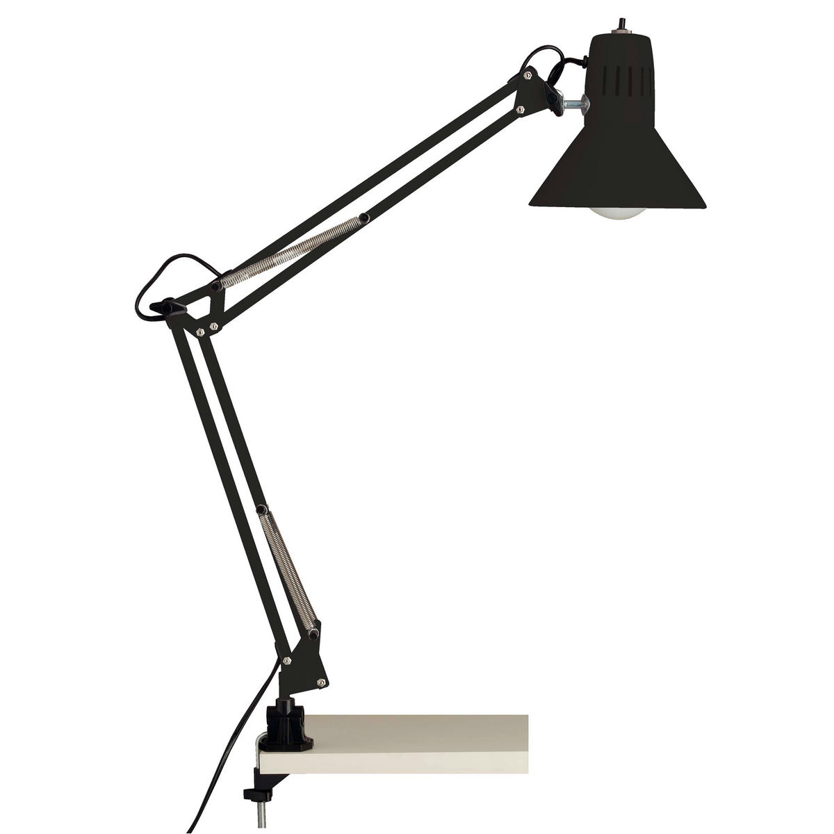 KLEMMLEUCHTE 17/70 cm   - Schwarz, KONVENTIONELL, Metall (17/70cm) - Brilliant