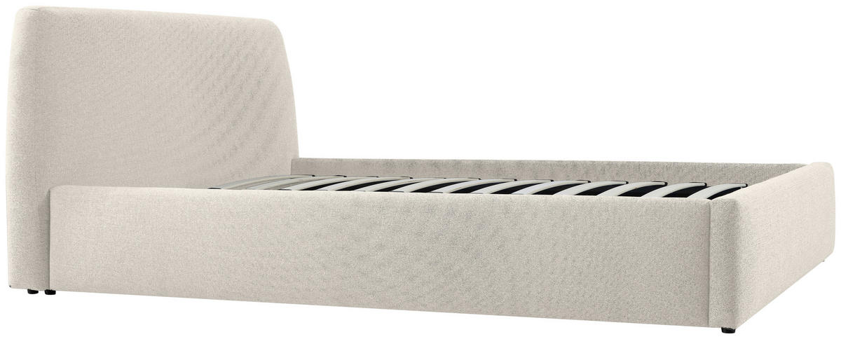 POLSTERBETT 140/200 cm  Creme  - Creme/Schwarz, Modern, Holz/Kunststoff (140/200cm) - Livetastic