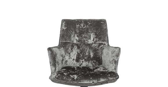 ARMLEHNSTUHL  Stoffauswahl, Sitzfläche 360° drehbar, automatische Rückholfunktion Samt  - Anthrazit/Schwarz, Design, Textil/Metall (59/89,5/63cm) - Novel