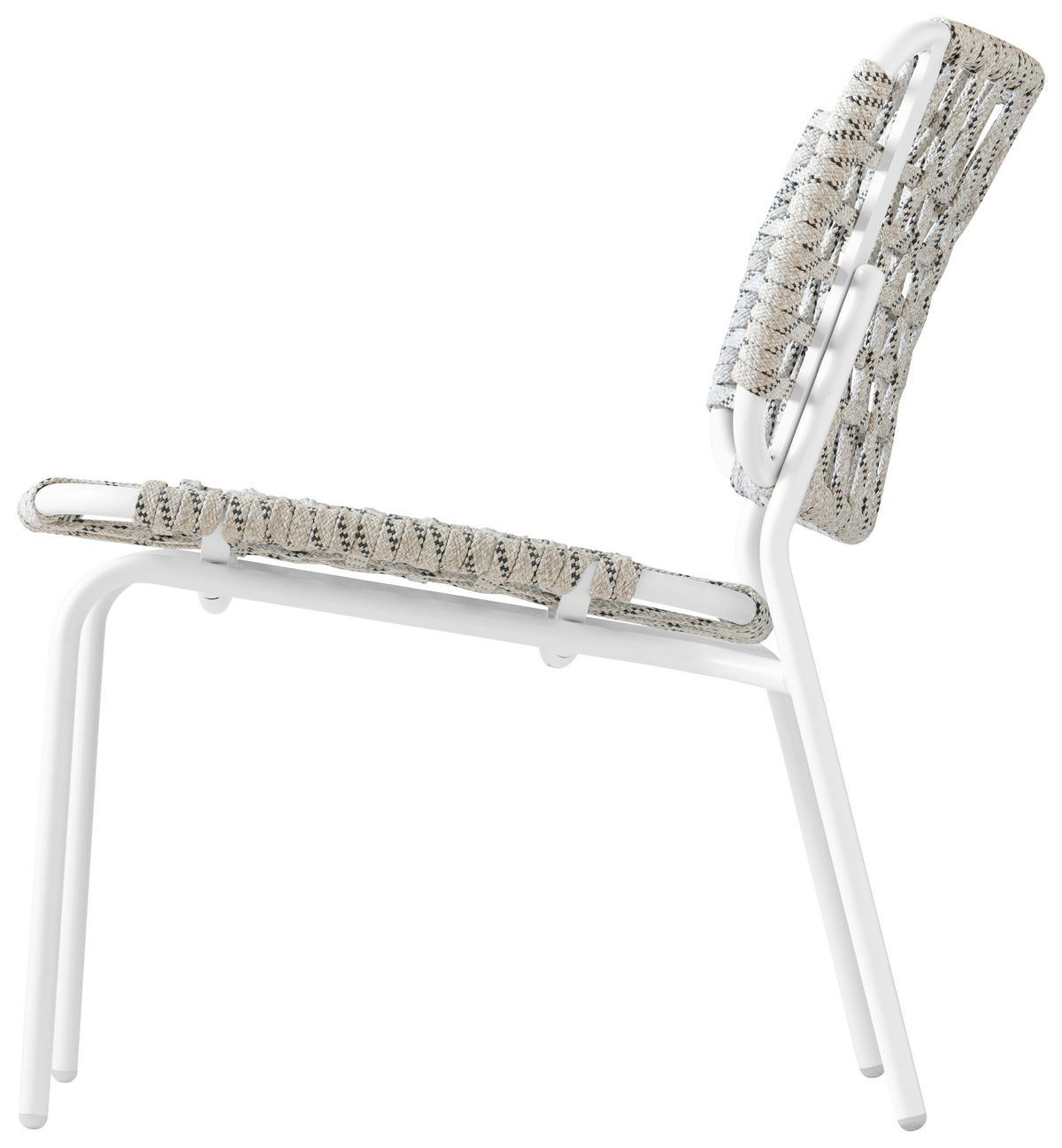 GARTENSTUHL Edelstahl Weiß, Sandfarben  - Sandfarben/Weiß, Basics, Textil/Metall (64/72/72cm) - Connubia 