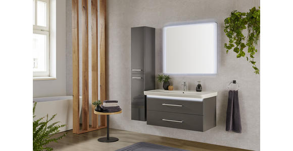 BADEZIMMER  in 107,5 cm  - Anthrazit/Weiß, MODERN, Glas/Keramik (107,5cm) - Voleo