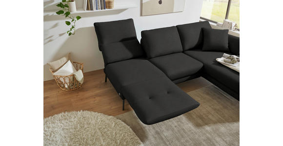 ECKSOFA  in Flachgewebe Anthrazit  255-365/175-224 cm  - Anthrazit/Schwarz, Design, Textil/Metall (255-365/175-224cm) - Dieter Knoll