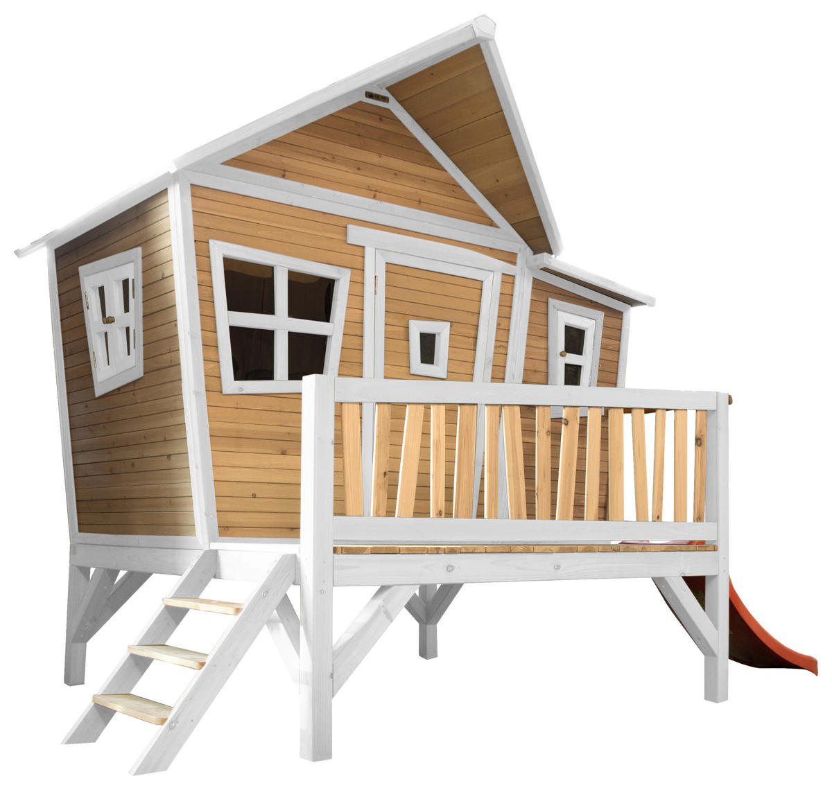 SPIELHAUS 123/12,8/152 cm  - Weiss/Rot, Konventionell, Holz/Kunststoff (123/12,8/152cm)