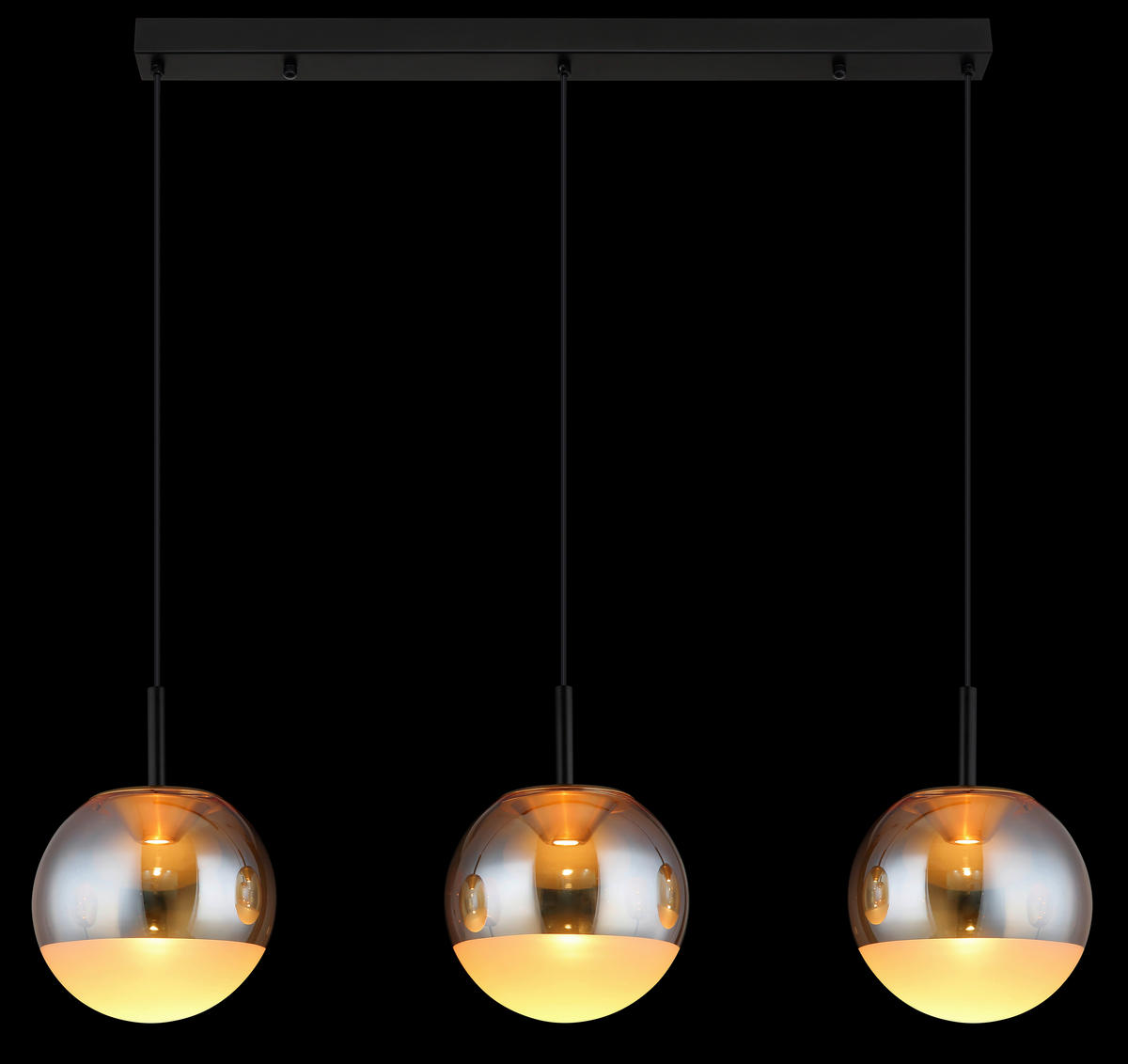 LED-HÄNGELEUCHTE 106/25/130 cm  - Messingfarben/Schwarz, KONVENTIONELL, Glas/Kunststoff (106/25/130cm)