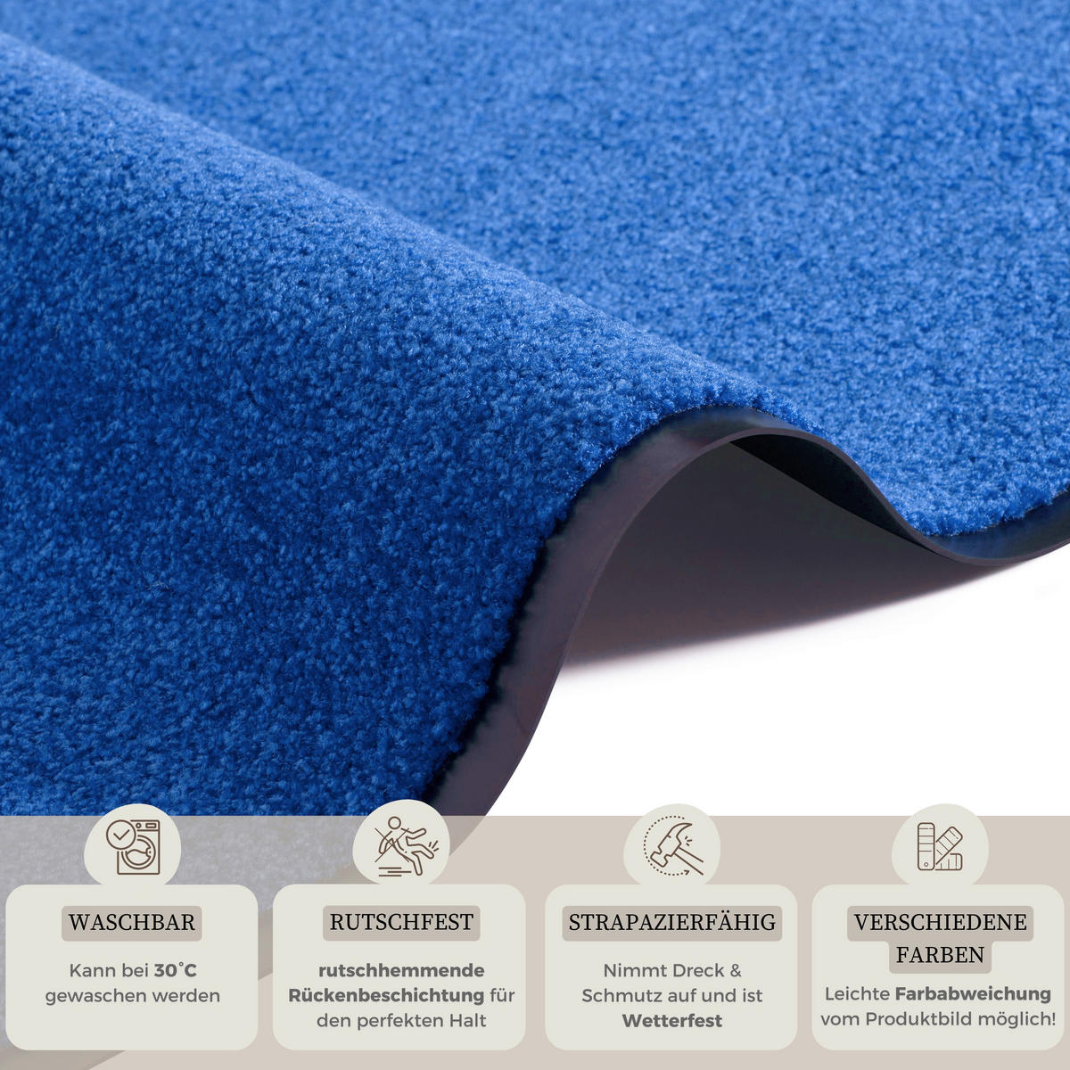 SCHMUTZFANGMATTE 40/60 cm Wash & Clean Blau  - Blau, Basics, Kunststoff/Textil (40/60cm)
