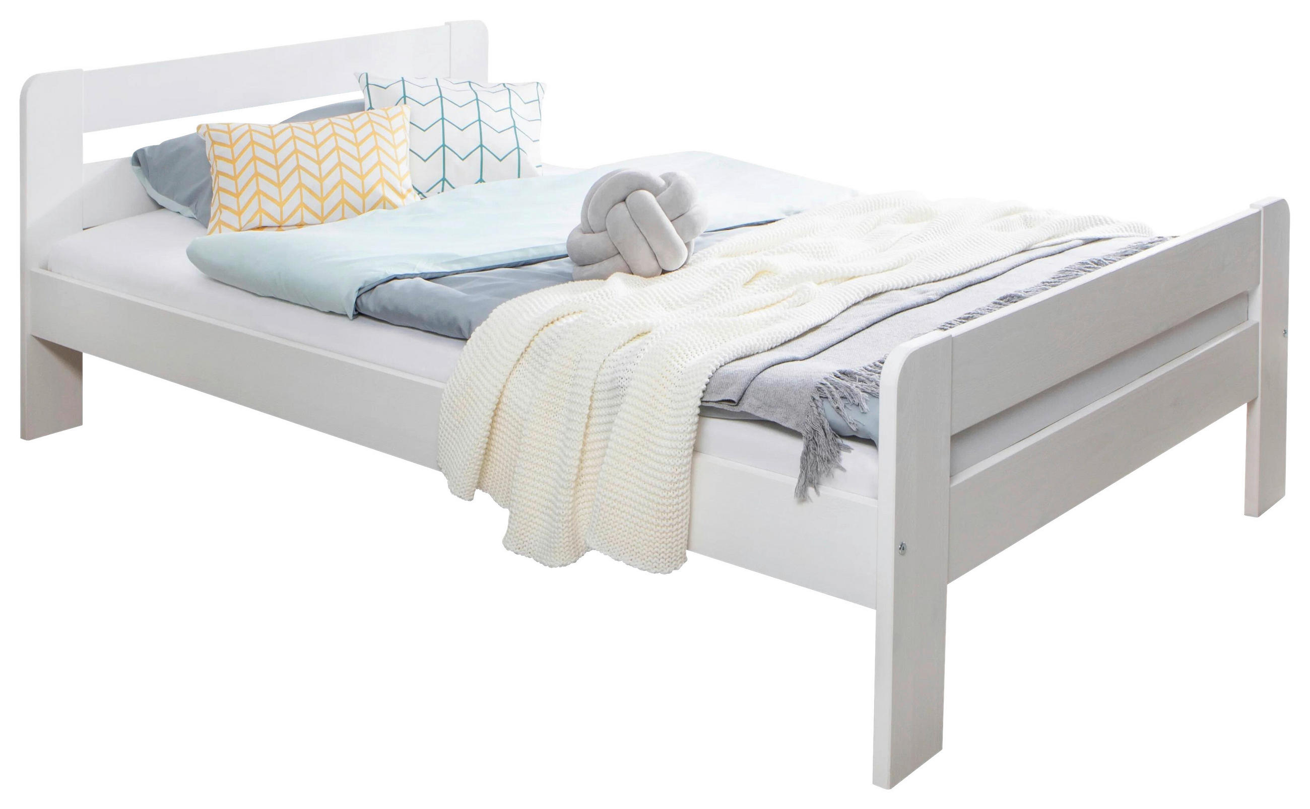BETT 120/200 cm  in Weiss   - Weiss, Modern, Holz (120/200cm) - MID.YOU