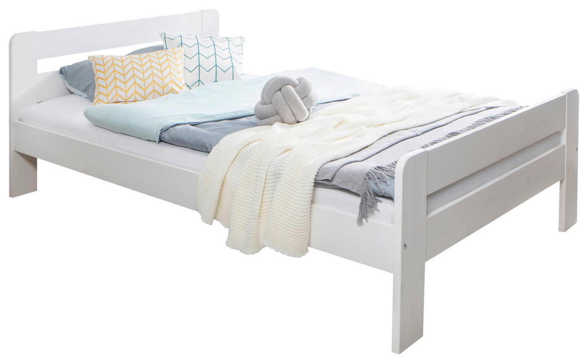 BETT 120/200 cm  in Weiss   - Weiss, Modern, Holz (120/200cm) - MID.YOU