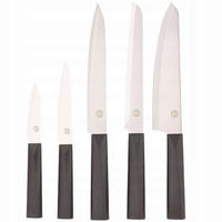 SET NOŽEVA      5 delova  - srebrna/crna, Osnovno, metal/plastika