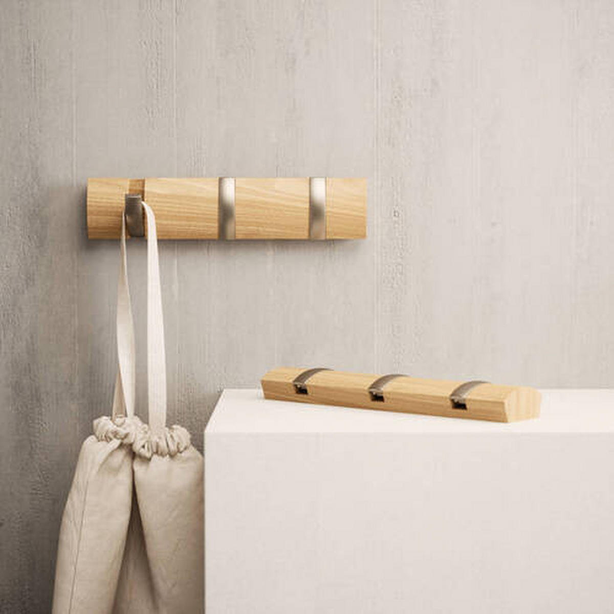GARDEROBENLEISTE  in Esche Kernbuche  - Kernbuche, KONVENTIONELL, Holz/Kunststoff (30.48/6.35/3.175cm) - Umbra