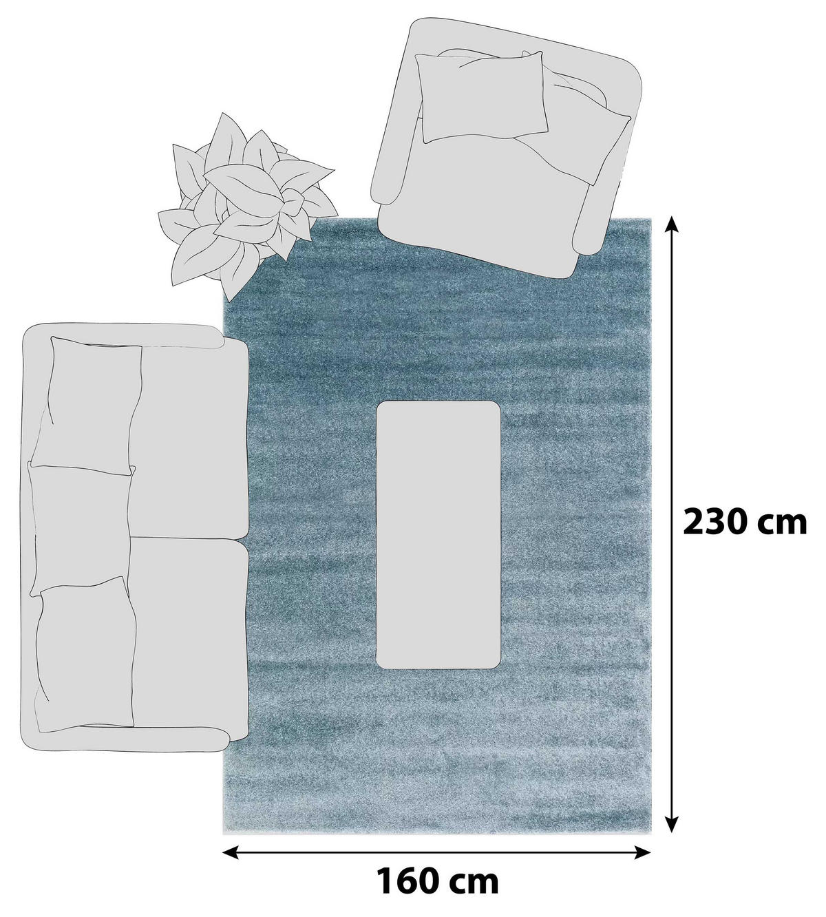HOCHFLORTEPPICH 160/230 cm Pure Türkis  - Türkis, KONVENTIONELL, Textil (160/230cm) - Schöner Wohnen