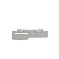 ECKSOFA Grau Chenille Zierkissen, Rücken echt  - Schwarz/Grau, MODERN, Kunststoff/Textil (180/265cm) - Milino
