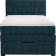BOXSPRINGBETT 140/200 cm  in Dunkelblau  - Wengefarben/Dunkelblau, KONVENTIONELL, Textil (140/200cm) - Carryhome