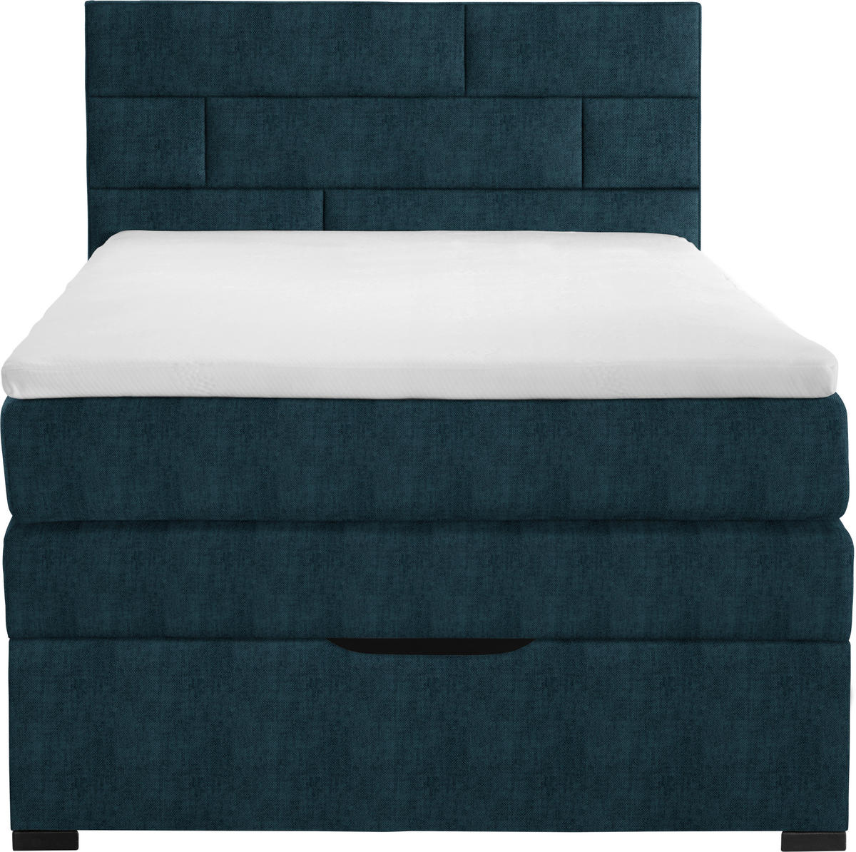 BOXSPRINGBETT 140/200 cm  in Dunkelblau  - Wengefarben/Dunkelblau, KONVENTIONELL, Textil (140/200cm) - Carryhome