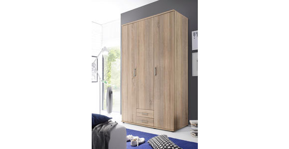 DREHTÜRENSCHRANK in Sonoma Eiche - Alufarben/Sonoma Eiche, KONVENTIONELL, Holzwerkstoff/Kunststoff (120/196/54cm) - Carryhome