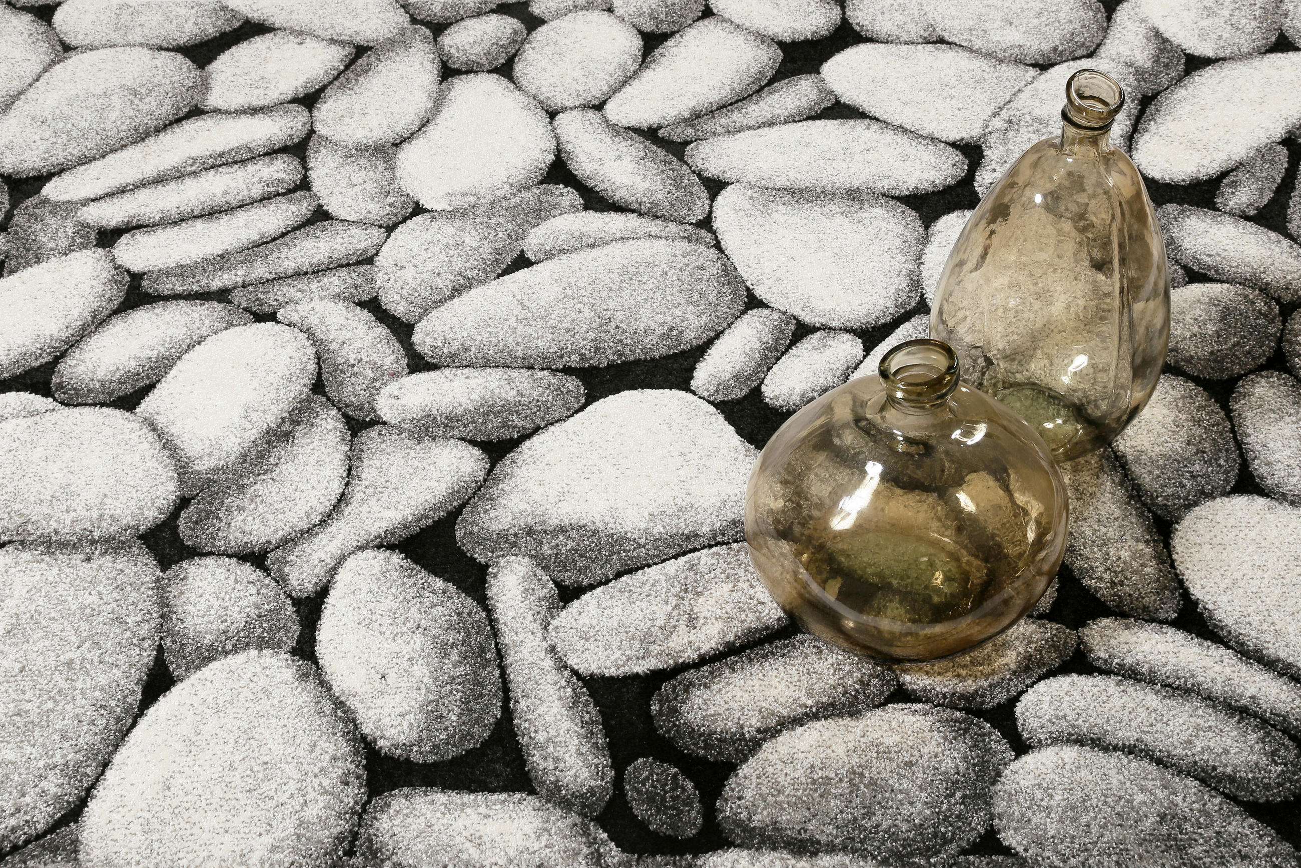 WEBTEPPICH 80/150 cm Stony Island Grau, Schwarz, Silberfarben  - Silberfarben/Schwarz, Design, Textil (80/150cm) - WECON HOME