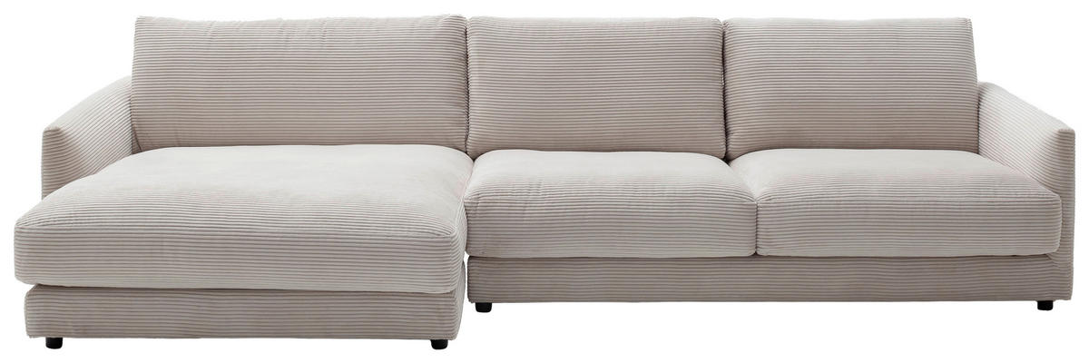 ECKSOFA  in Cord Beige  170/322 cm  - Beige/Schwarz, Design, Kunststoff/Textil (170/322cm) - Schöner Wohnen