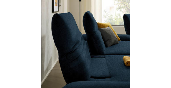 ECKSOFA  in Teddystoff Dunkelblau  170-195/280 cm  - Schwarz/Dunkelblau, Design, Textil/Metall (170-195/280cm) - Dieter Knoll
