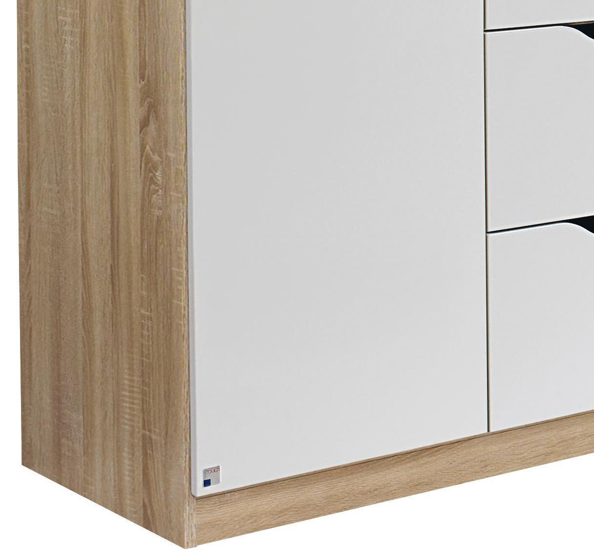 DREHTÜRENSCHRANK 181/197/54 cm 4-türig Weiß, Sonoma Eiche  - Weiß/Sonoma Eiche, MODERN, Holzwerkstoff (181/197/54cm) - Rauch Möbel