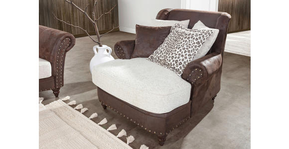 XXL-SESSEL - Dunkelbraun/Beige, ROMANTIK / LANDHAUS, Holz/Textil (125/102/138cm) - Landscape