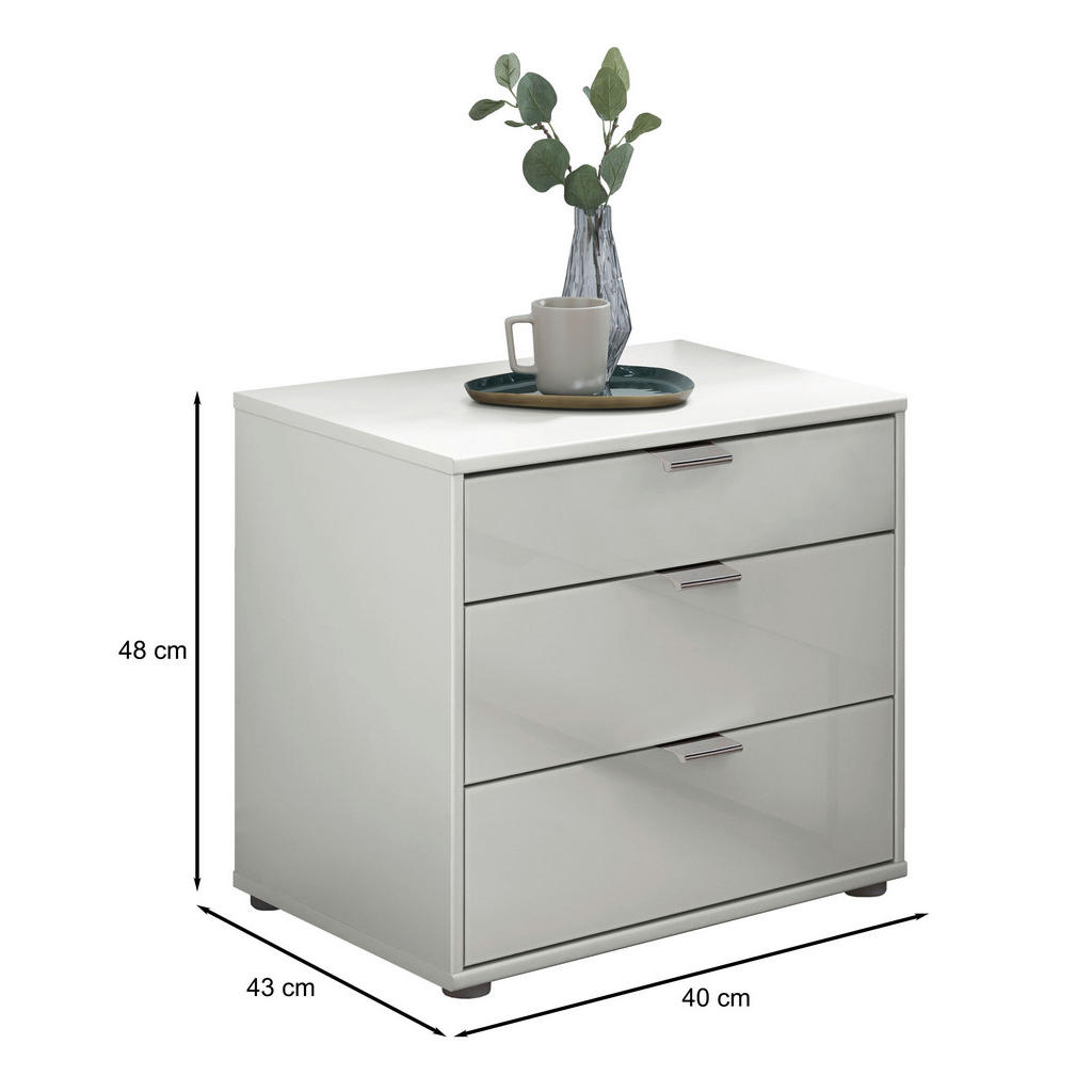 Thumbnail - Dieter Knoll Nachtschrank, Weiß, Metall, 3 Schubladen, 40x48x43 cm, ISO 9001, Made in Germany, Typenauswahl, Soft-Close-...