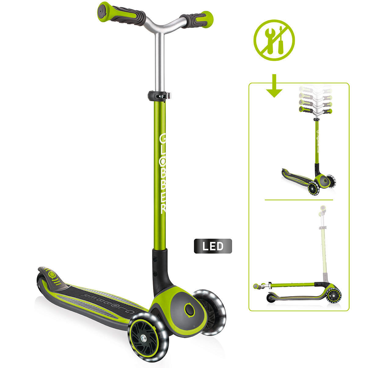 SCOOTER MASTER LIGHTS  - Limette/Grün, Basics (61/37/94cm) - GLOBBER