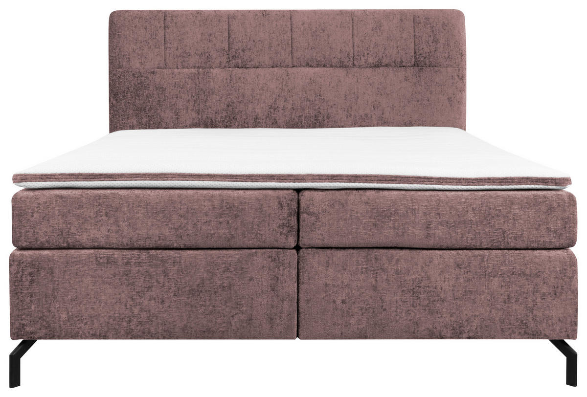 BOXSPRINGBETT 160/200 cm  in Altrosa  - Schwarz/Altrosa, Design, Textil/Metall (160/200cm) - Esposa