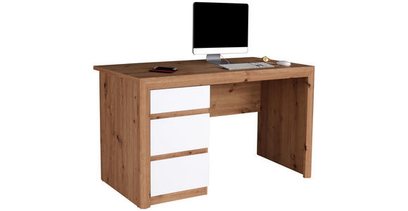 Schreibtisch Kashmir New Kab01 - Eichefarben/Weiß, MODERN, Holzwerkstoff (152/78/60cm) - James Wood