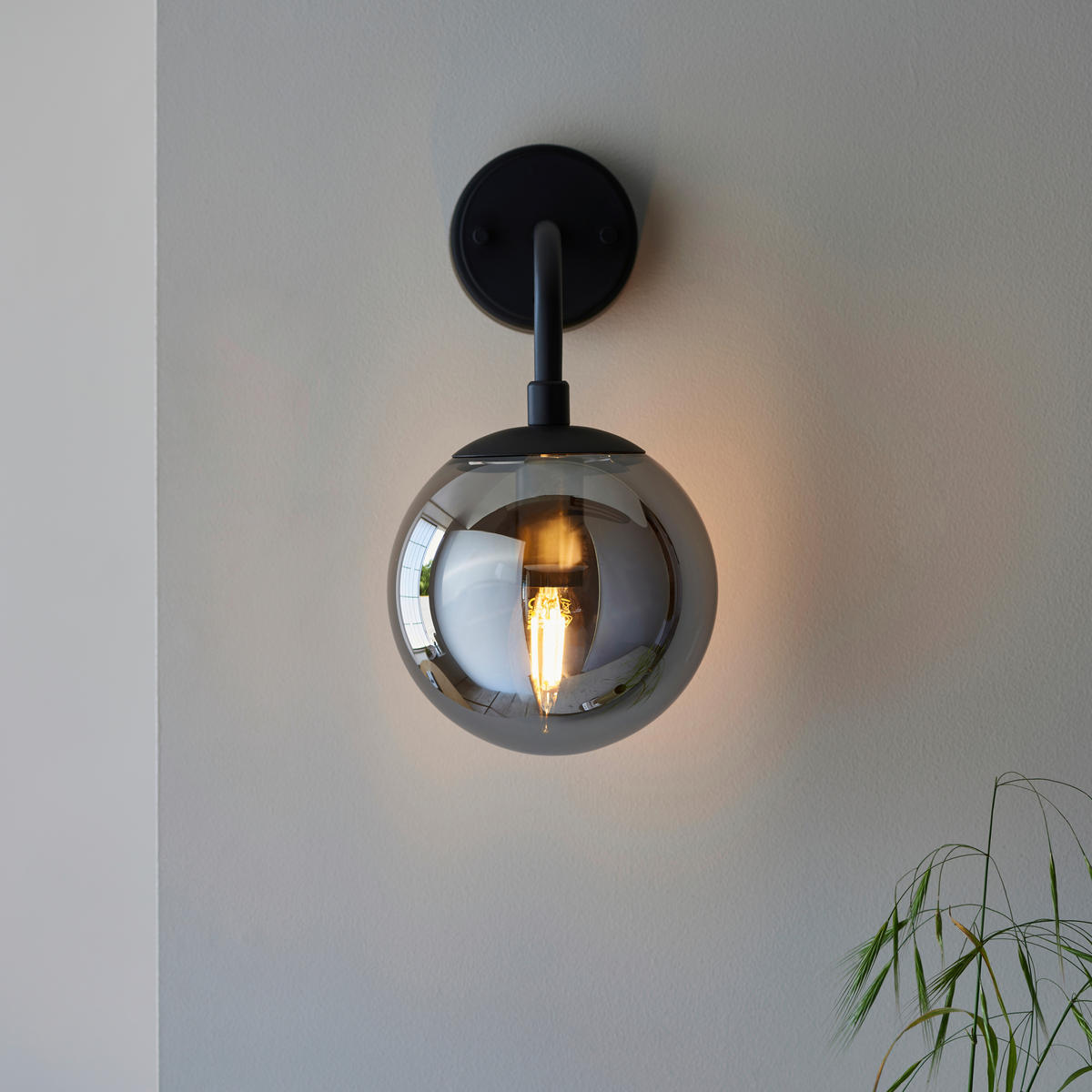 WANDLEUCHTE 15/29/20 cm   - Schwarzchrom, KONVENTIONELL, Glas (15/29/20cm) - ENDON