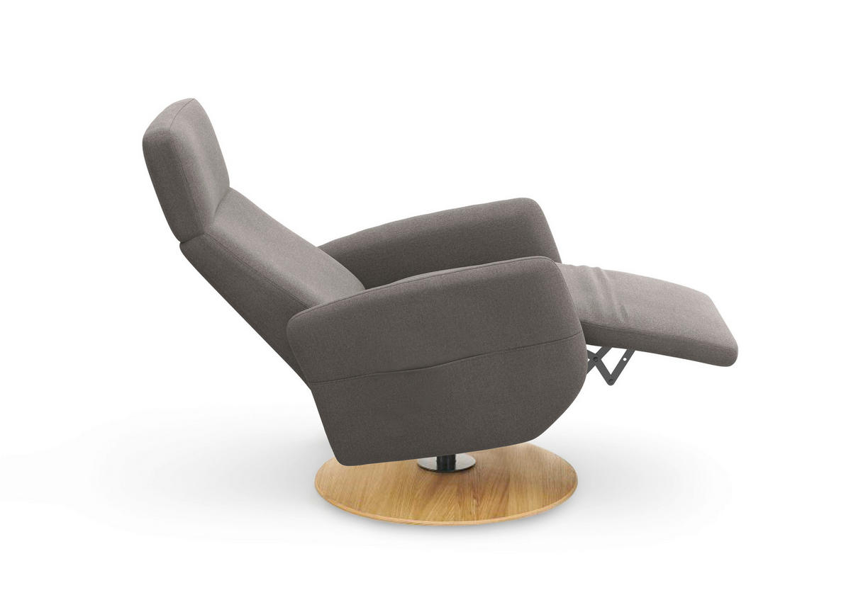 RELAXSESSEL Flachgewebe    - Eichefarben/Graphitfarben, KONVENTIONELL, Holz/Textil (71/110/82cm) - Sit & More