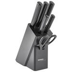 MESSERBLOCK 7-teilig  - Schwarz, Basics, Holz/Kunststoff - Homeware Profession.