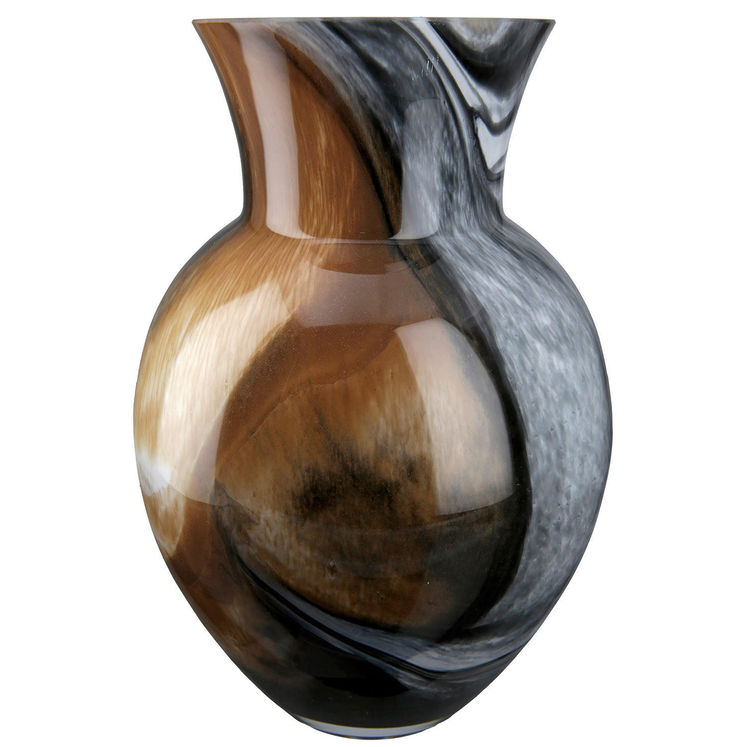 VASE Draga  - Hellbraun/Dunkelgrau, Basics, Glas (18,5/25/18,5cm)