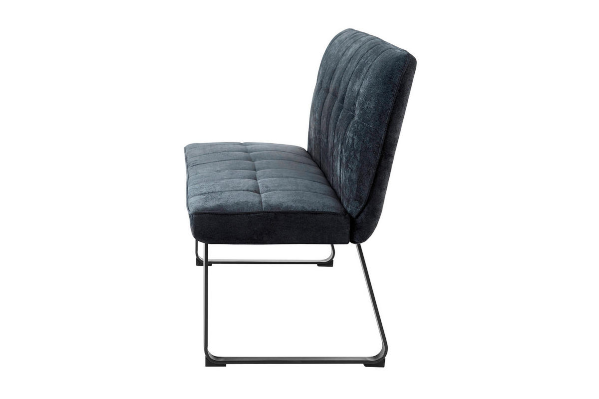SITZBANK in Metall, Textil Dunkelgrau  - Dunkelgrau/Schwarz, MODERN, Textil/Metall (140/92/58cm) - MID.YOU