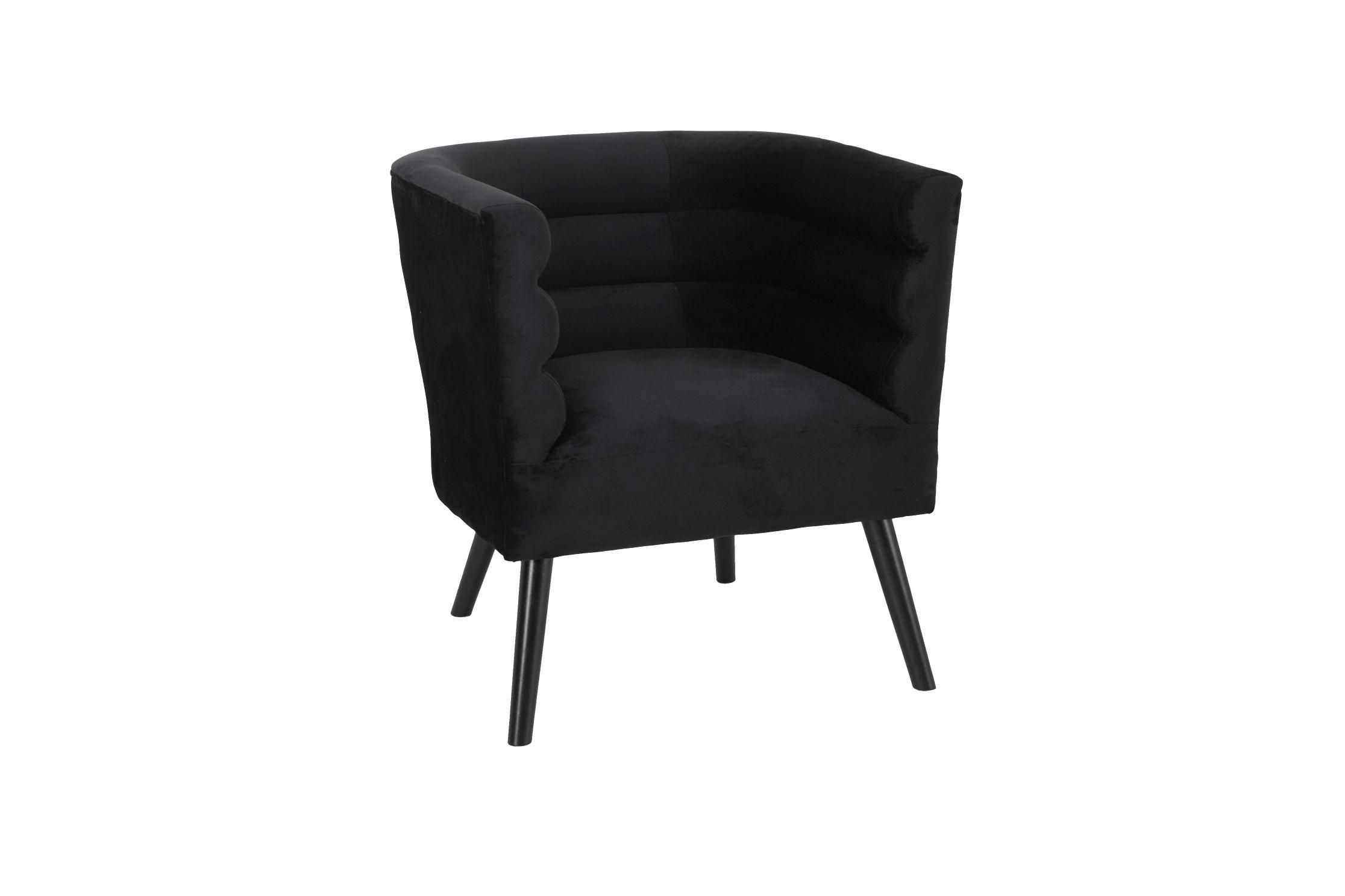 Stuhl in Holz, Kunststoff, Textil Schwarz, Flieder