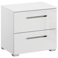 NACHTKÄSTCHEN 50/49/42 cm  in Weiß, Weiß Hochglanz  - Chromfarben/Weiß Hochglanz, Design, Holzwerkstoff/Kunststoff (50/49/42cm) - Novel