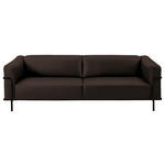 3-SITZER-SOFA in Echtleder Dunkelbraun  - Dunkelbraun/Schwarz, Design, Leder/Metall (236/67/96cm) - Johann Jakob