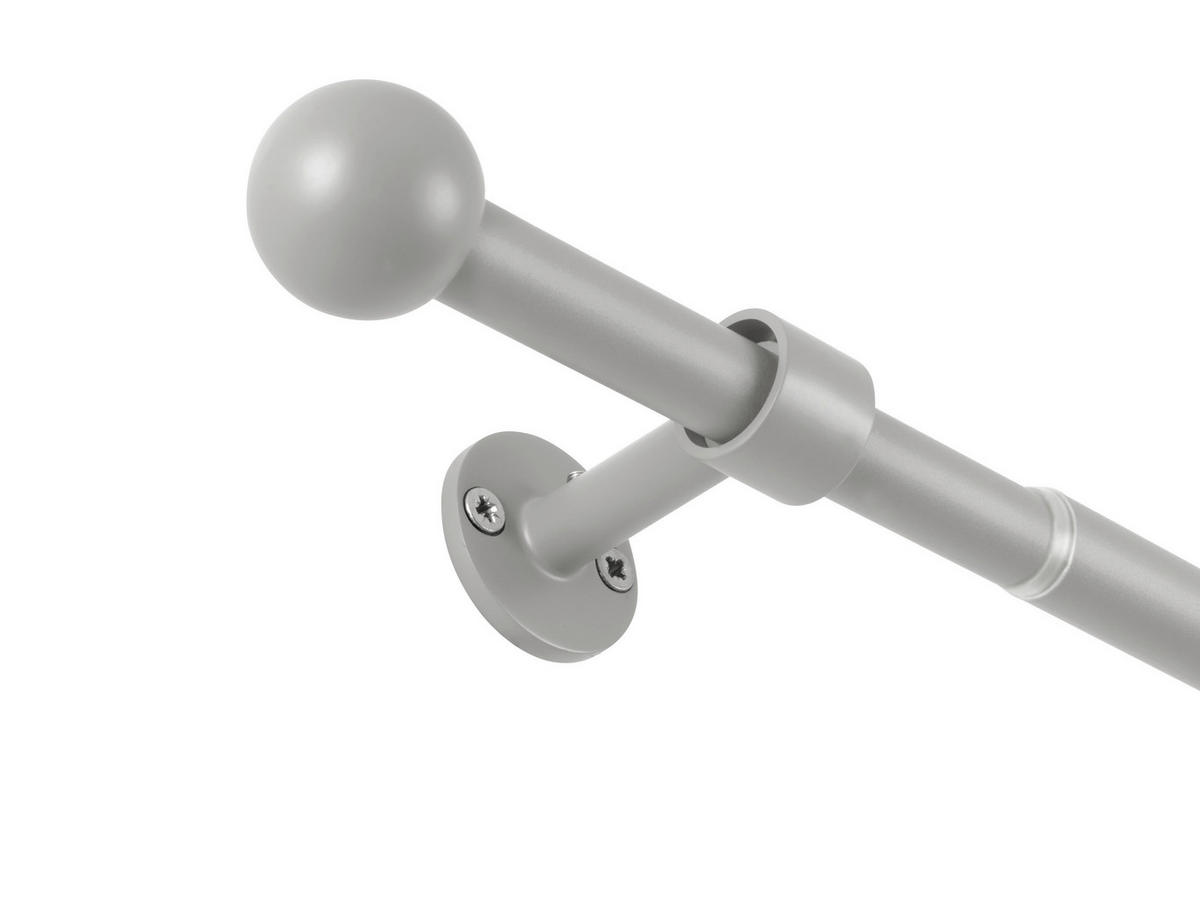 VORHANGSTANGENSET   - Hellgrau, Basics, Metall (120/8/3.3cm)