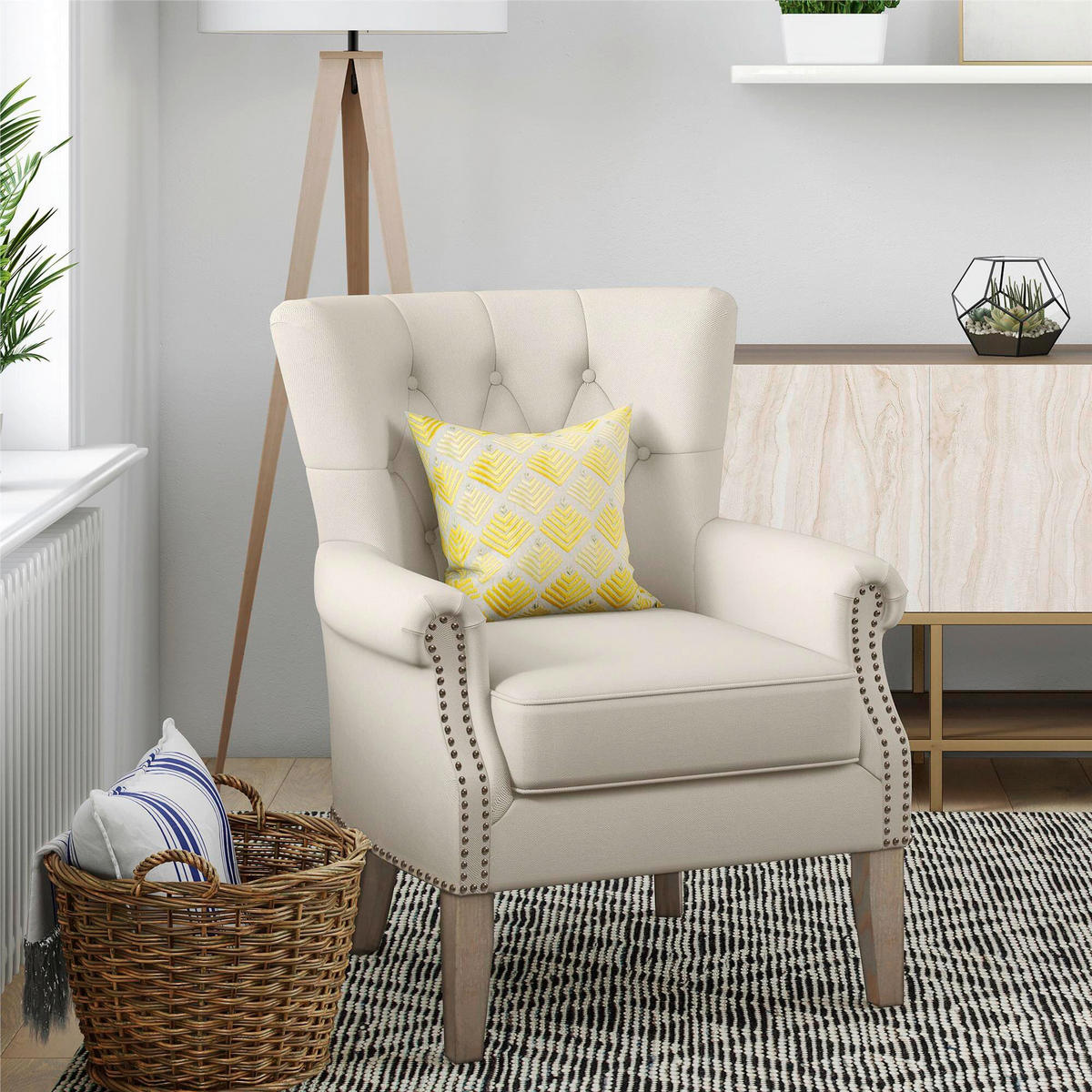 OHRENSESSEL Akzent Beige  - Beige/Naturfarben, Design, Textil (73/86/75cm) - MID.YOU