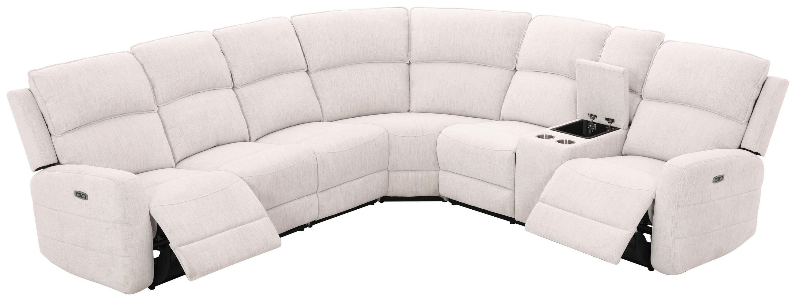 Thumbnail - Livetastic Ecksofa, Weiß, Holz, Metall, Kunststoff, Textil, Pappel, Sperrholz, 6-Sitzer, 240x102x265 cm, Wohnzimmer, Sof...