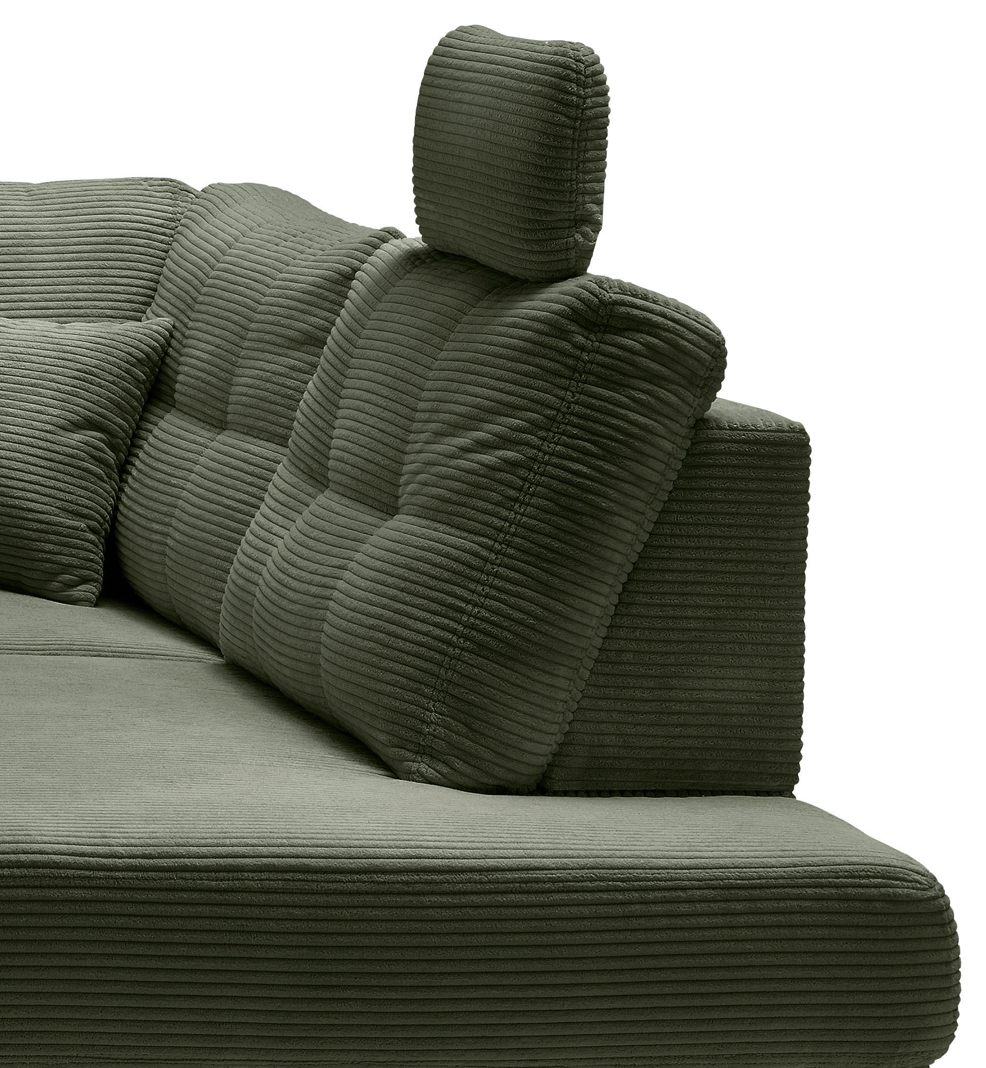 Thumbnail - Livetastic Ecksofa, Dunkelgrün, Textil, Buche, 4-Sitzer, Füllung: Schaumstoff, Ottomane rechts, L-Form, 274x206 cm, Lieg...