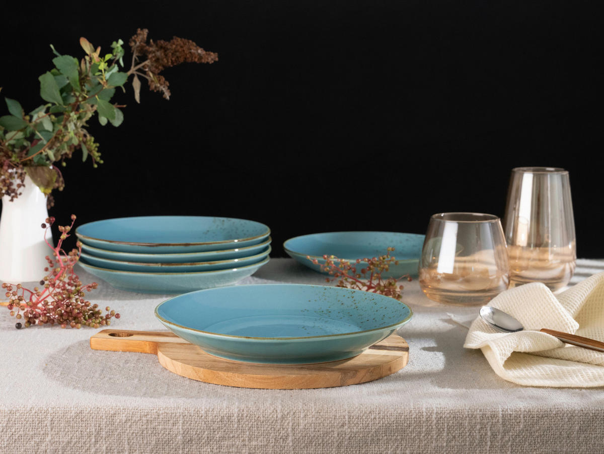 SUPPENTELLERSET 22 cm  - Türkis, Trend, Keramik (22cm) - Creatable