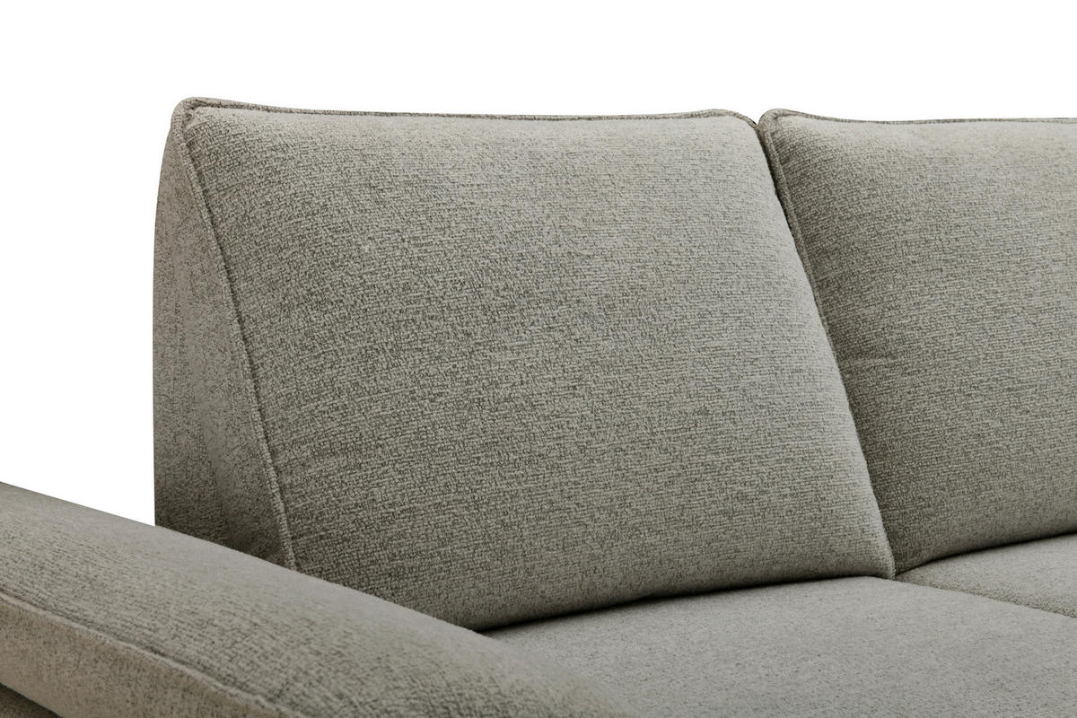 ECKSOFA Beige Webstoff  - Beige/Schwarz, MODERN, Textil/Metall (290/161cm) - Livetastic