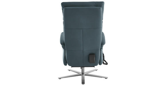 RELAXSESSEL in Leder Blaugrau - Edelstahlfarben/Blaugrau, Design, Leder/Metall (70/124/85cm) - Cantus
