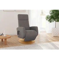 RELAXSESSEL Flachgewebe Aufstehhilfe    - Schlammfarben/Eichefarben, KONVENTIONELL, Holz/Textil (71/110/82cm) - Sit & More
