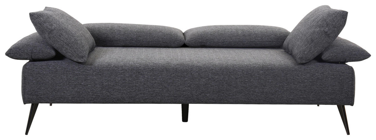 KANAPÉÁGY textil sötétszürke  - fekete/sötétszürke, Design, textil/fém (207/85/90cm) - Livetastic
