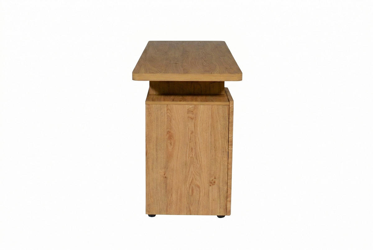 SCHREIBTISCH 150/55/75,5 cm Eichefarben Stauraum, seitenverkehrt montierbar, in verschiedenen Holz-Dekoren erhältlich  - Eichefarben, KONVENTIONELL, Holzwerkstoff (150/55/75,5cm) - MID.YOU