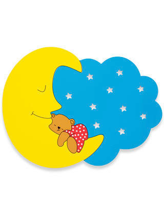 XXXLutz Kinderwandleuchte Mond 30x22.5 cm